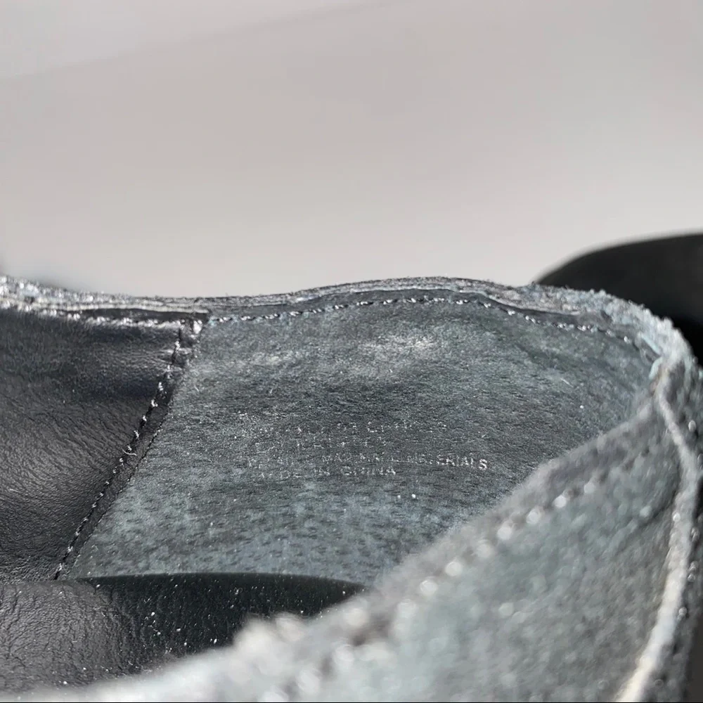 Korks Black Leather Embellished Wingtip Booties